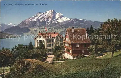 Vitznau Kurhaus Grubisbalm mit Pilatus Kat. Vitznau