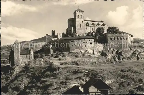 Sion VS Le Chateau de Valere cote nord et la Chapelle de Tous les Saints Kat. Sion