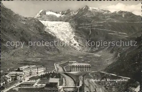 Rhonegletscher Glacier du Rhone Ortsansicht Kat. Rhone