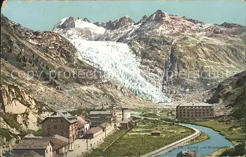 Rhonegletscher Glacier du Rhone Ortsansicht Kat. Rhone