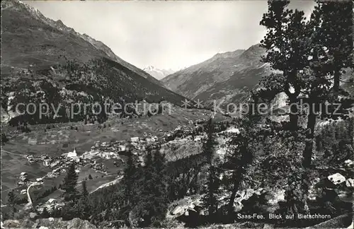 Saas Fee Blick auf Bietschhorn Kat. Saas Fee