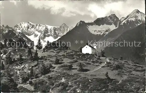 Zeneggen Kapelle der Hl. 14 Nothelfer Loetschenbreithorn Kat. Zeneggen