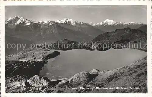 Riederalp Blausee Blick auf Alpen Kat. Riederalp