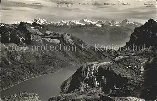 Felsenhorn Rote Kumme Blick auf Walliseralpen Gemmipasshoehe Daubensee  Kat. Felsenhorn