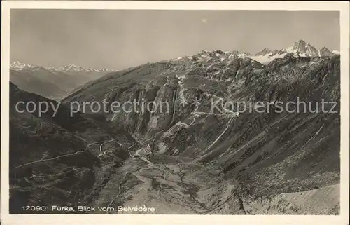 Furka Blick vom Belvedere Kat. Furka