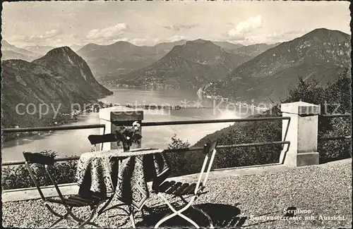 Serpiano TI Kurhausterrasse mit Aussicht Kat. Lugano