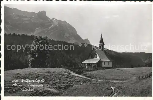 Weissbad Wallfahrtskapelle Ahorn mit S?ntiskette Kat. Weissbad