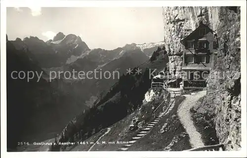 Appenzell IR Gasthaus zum Aescher mit Altmann Kat. Appenzell