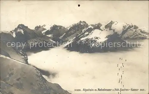 Alpstein mit Nebelmeer vom Hohen Kasten Kamor aus Kat. Alpstein