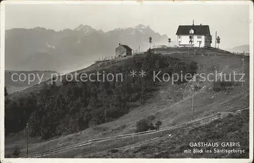 Gais AR Gaebris Berggasthaus mit Saentisgebirge / Gais /Bz. Mittelland