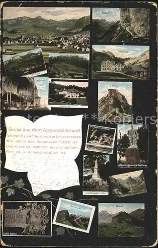 Appenzell IR Panorama Teilansichten Sehenswuerdigkeiten aus dem Appenzeller Land Kat. Appenzell