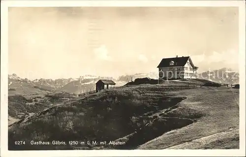 Gais AR mit Gasthaus Gaebris und Alpstein / Gais /Bz. Mittelland