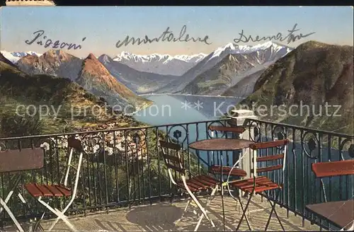 Monte Bre Lugano Panorama verso Porlezza Kat. Monte Bre