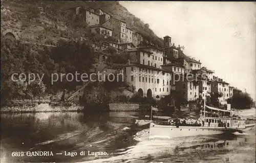 Gandria Lago di Lugano Ortsblick Faehrschiff Kat. Gandria