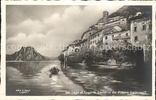 Gandria Lago di Lugano Pittore Galbusera Kat. Gandria