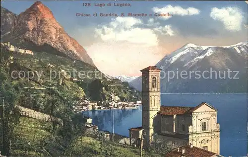 Gandria Lago di Lugano Chiesa di Gandria S Mamette e Castello Kat. Gandria