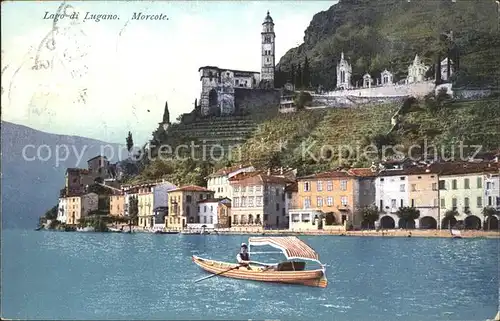 Morcote TI Ortsansicht Fischerboot / Morcote /Bz. Lugano