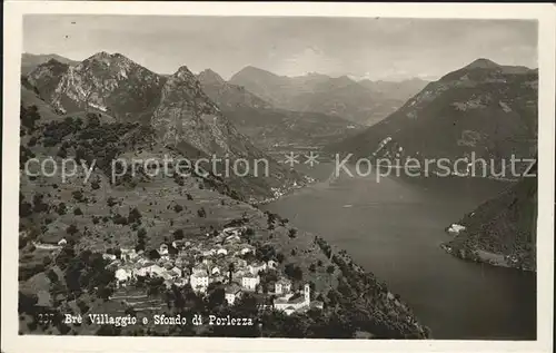 Monte Bre Lugano Villaggio e Sfondo di Perlezza Kat. Monte Bre