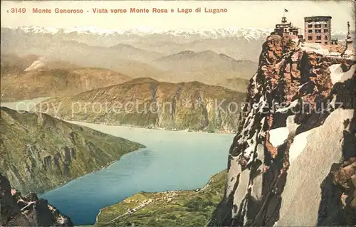Monte Generoso Vista verso Monte Rosa e Lago di Lugano Kat. Monte Generoso