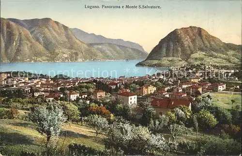 Lugano TI Panorama e Monte San Salvatore Kat. Lugano
