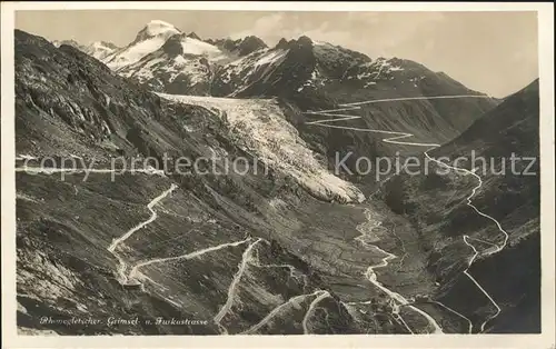 Rhonegletscher Glacier du Rhone Grimsel und Furkastrasse Kat. Rhone