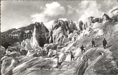 Rhonegletscher Glacier du Rhone Bergsteiger Kat. Rhone