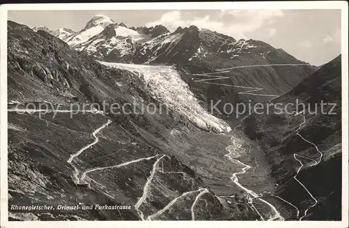 Rhonegletscher Glacier du Rhone Grimsel und Furkastrasse Kat. Rhone