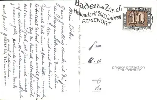 Baden AG Badhotel Schwanen Kat. Baden