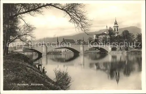 Solothurn Roetibruecke Kirche Kat. Solothurn