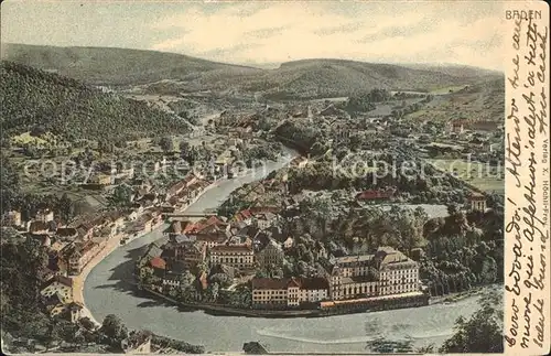 Baden AG Panorama mit Limmat Kat. Baden