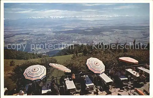 Solothurn Hotel Weissenstein Sonntenterrasse Panorama Kat. Solothurn