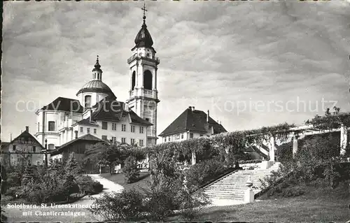 Solothurn St Ursenkathedrale mit Chantieranlagen Kat. Solothurn