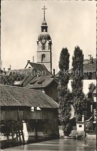 Olten Alte Bruecke Kirchturm Kat. Olten