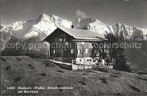 Riederalp Naturfreundehaus mit Bettlihorn Kat. Riederalp