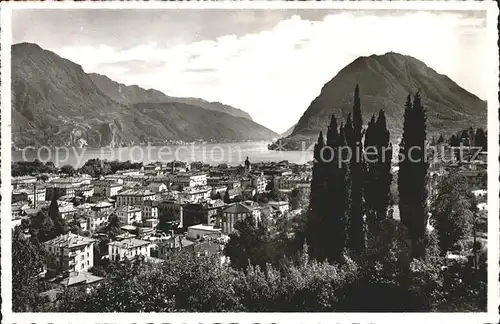 Lugano TI Panorama e Monte San Salvatore Kat. Lugano