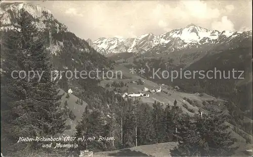 Niederrickenbach mit Musenalp und Brisen Kat. Niederrickenbach