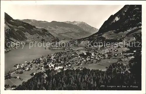 Lungern mit See und Pilatus Kat. Lungern