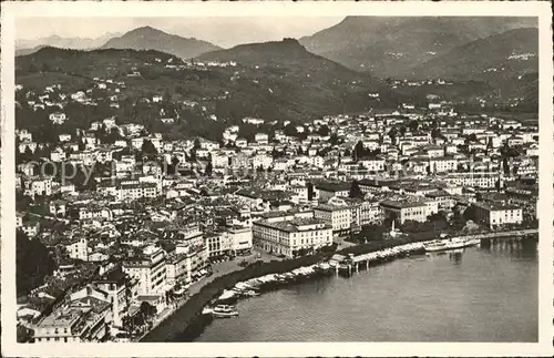 Lugano TI Veduta aerea di Lugano Kat. Lugano