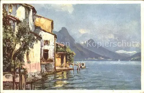 Gandria Lago di Lugano verso la Val Solda del Pittore Usadel Kat. Gandria