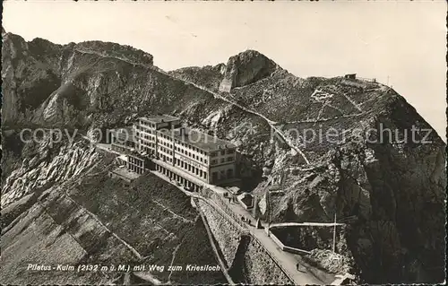 Pilatus Kulm Hotel mit Weg zum Kriesiloch Kat. Pilatus Kulm