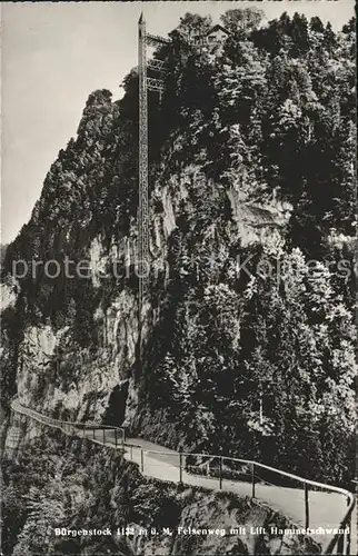 Buergenstock Felsenweg mit Lift Hammetschwand Kat. Buergenstock