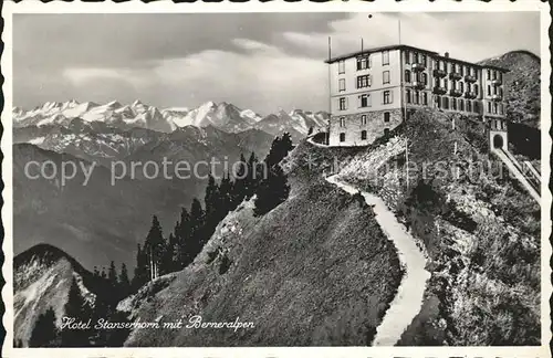Stanserhorn Hotel mit Berner Alpen Kat. Stanserhorn