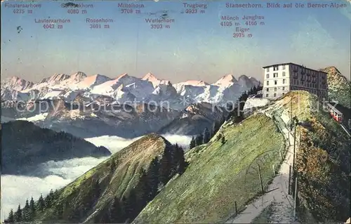 Stanserhorn Hotel mit Berner Alpen Bergbahn Kat. Stanserhorn