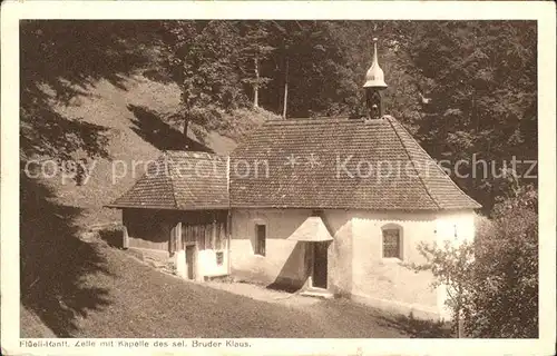 Flueeli Ranft Zelle mit Kapelle des sel Bruder Klaus Kat. Flueeli Ranft