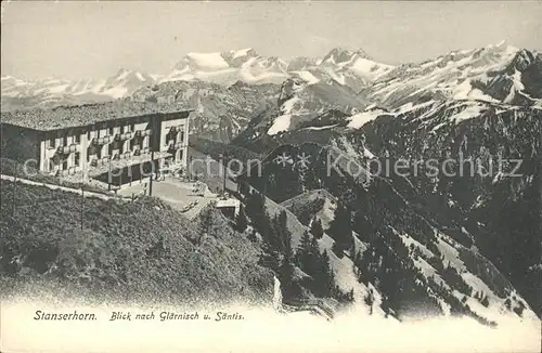 Stanserhorn mit Glaernisch und Saentis Kat. Stanserhorn