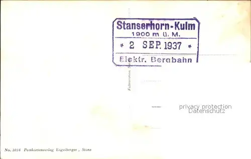 Stanserhorn Hotel mit Berner Alpen Kat. Stanserhorn