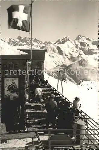 Weissfluhjoch Aussicht auf die Silvrettagruppe Kat. Weissfluhjoch