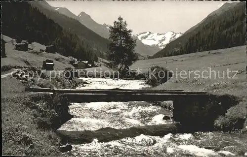 Davos GR Dischmatal mit Flueela Schwarzhorn Piz Grialetsch Sealetta Gletscher Kat. Davos