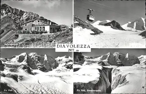 Diavolezza Bergrestaurant Piz Palue Gletscherspalte Huette Kat. Diavolezza