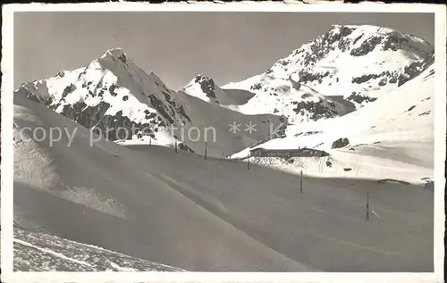 Davos GR Strelapass mit Haupterkopf und Weissfluh Kat. Davos